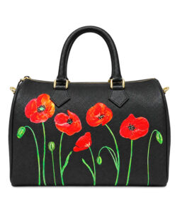Borsa in pelle dipinta a mano – Tulipani rossi