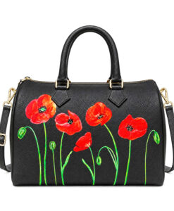Borsa in pelle dipinta a mano – Tulipani rossi