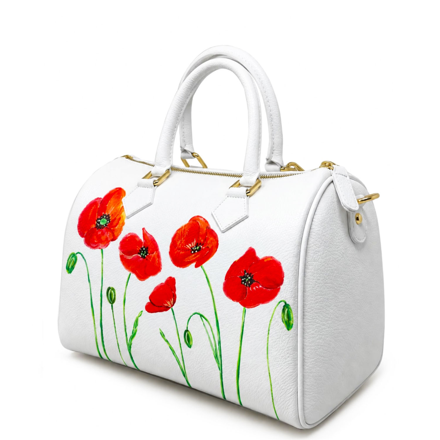 Borsa in pelle dipinta a mano – I papaveri rossi Borsa in pelle dipinta a mano – I papaveri rossi