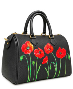 Borsa in pelle dipinta a mano – Tulipani rossi