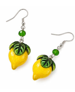 Orecchini in ceramica dipinta a mano – Limone ceramica