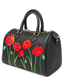 Borsa in pelle dipinta a mano – Tulipani rossi