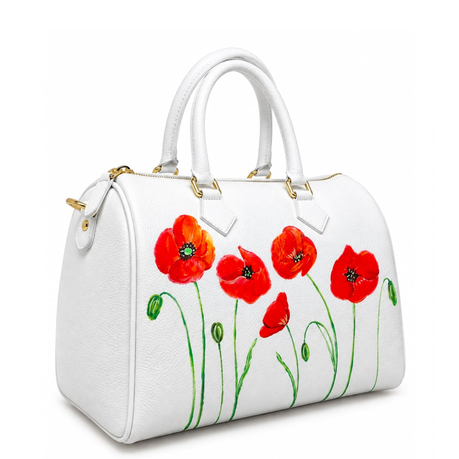 Borsa in pelle dipinta a mano – I papaveri rossi Borsa in pelle dipinta a mano – I papaveri rossi