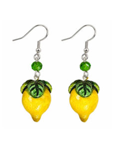 Orecchini in ceramica dipinta a mano – Limone ceramica